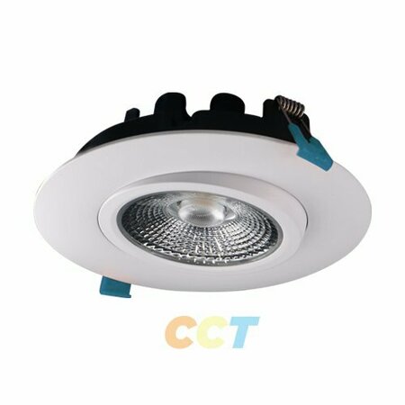 PORTOR 6in LED Round Can-less Gimbal DownLight, CCT Selector PT-DLG2-R-6I-18W-5CCT